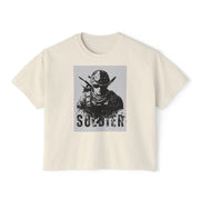 Women's Boxy Tee - Soldier Graphic Art | Made Royalty T-Shirt for Veterans & Military Support