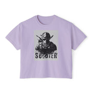 Women's Boxy Tee - Soldier Graphic Art | Made Royalty T-Shirt for Veterans & Military Support